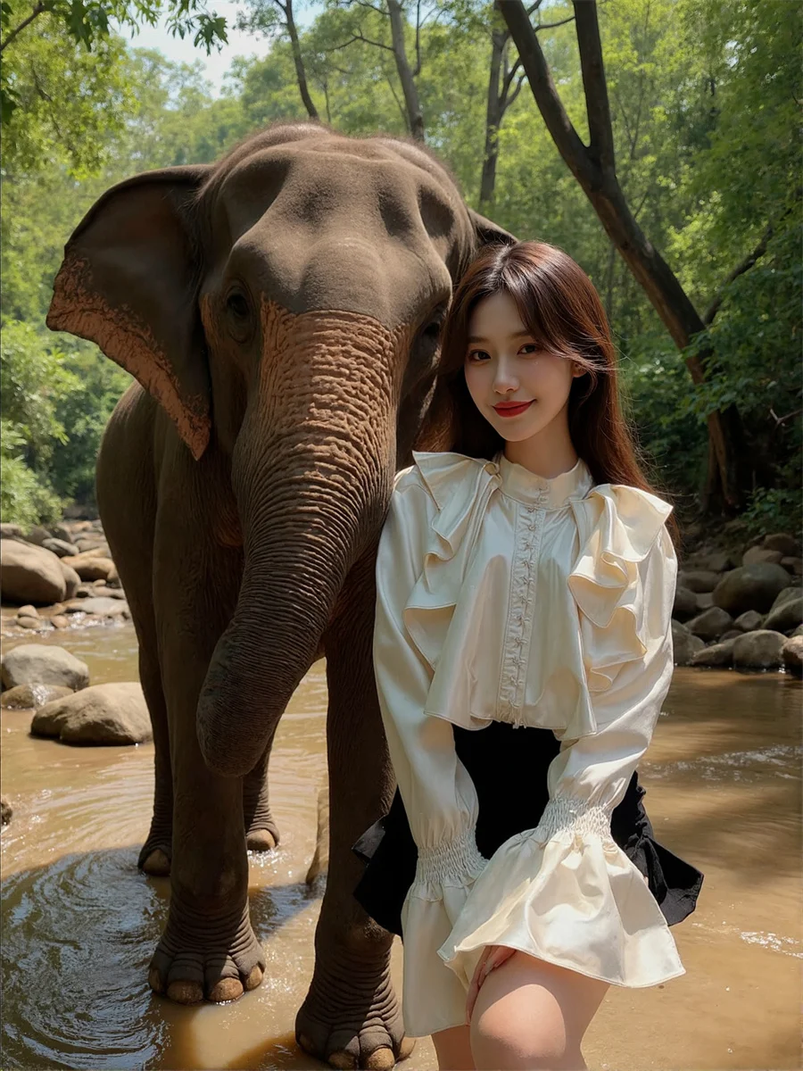 

Vintage Flare Sleeve Shirts Long Woman Y2K Blouses Women'S Tunic Spring Estampado Camisetas Loose Fitting Starry Stacked Lapels