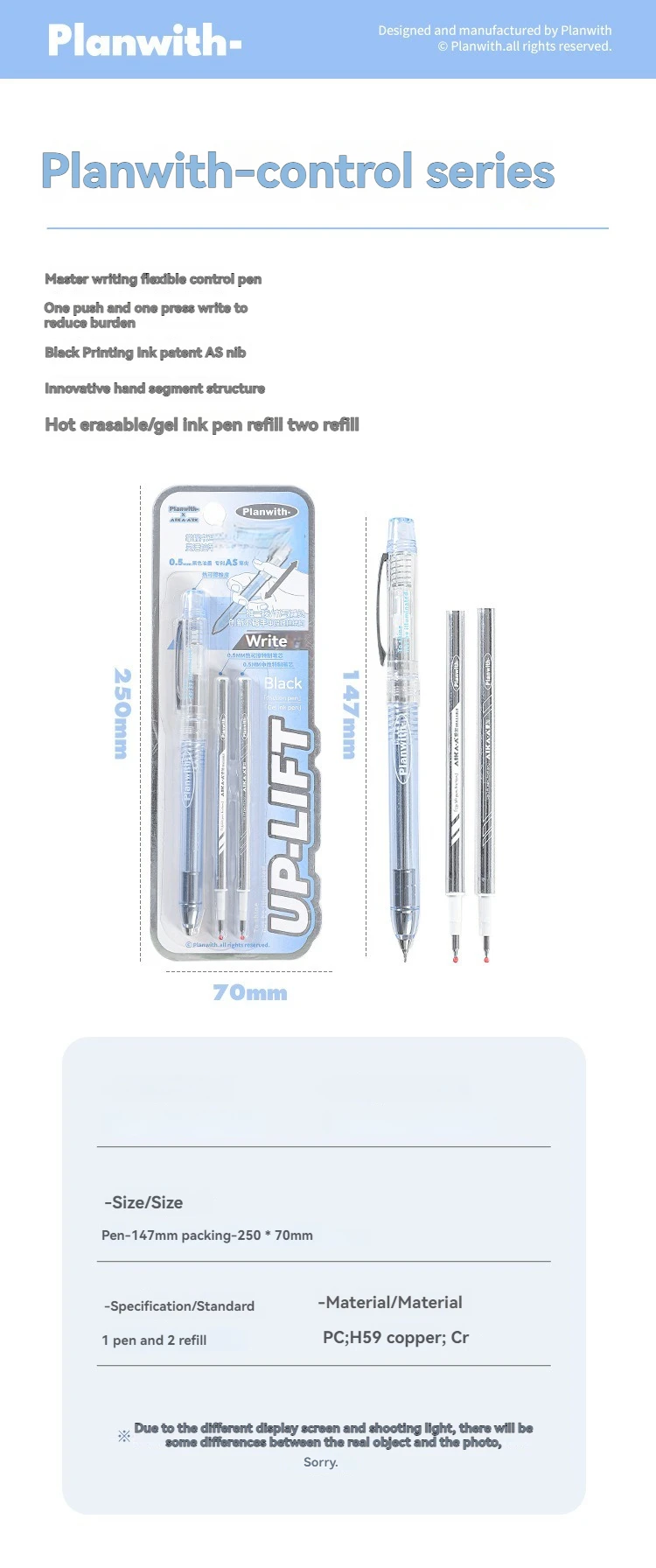Control Tira Pen Einfaches Kreatives Hochwertiges Gelstift-Kombiset mit 0,5mm Hitzeradierbaren Nachfüllungen – Detail 7