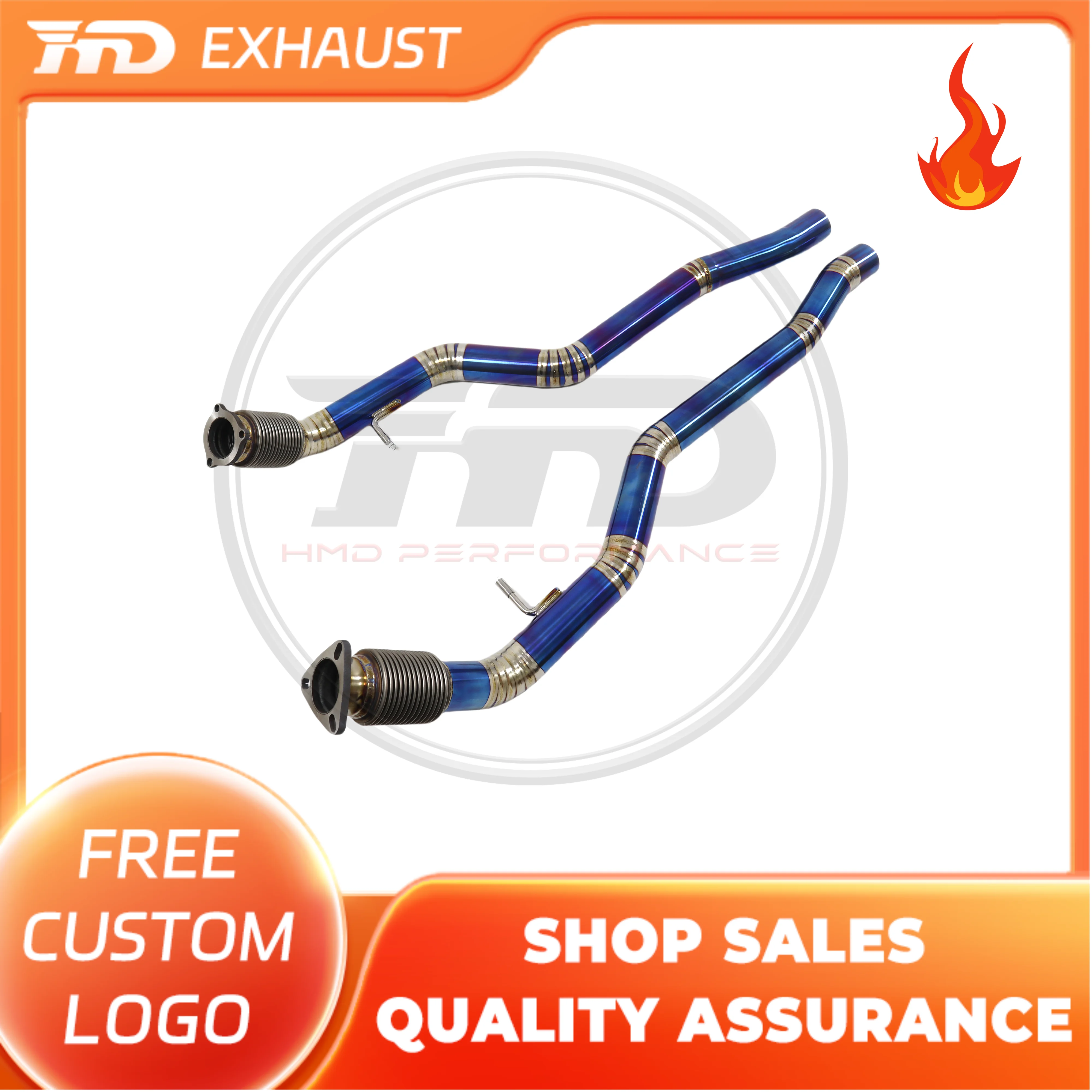 

HMD High Precision Machining Exhaust for Audi A6 A7 C8 Titanium Alloy Downpipe High Flow Performance Pipe With Catalysis