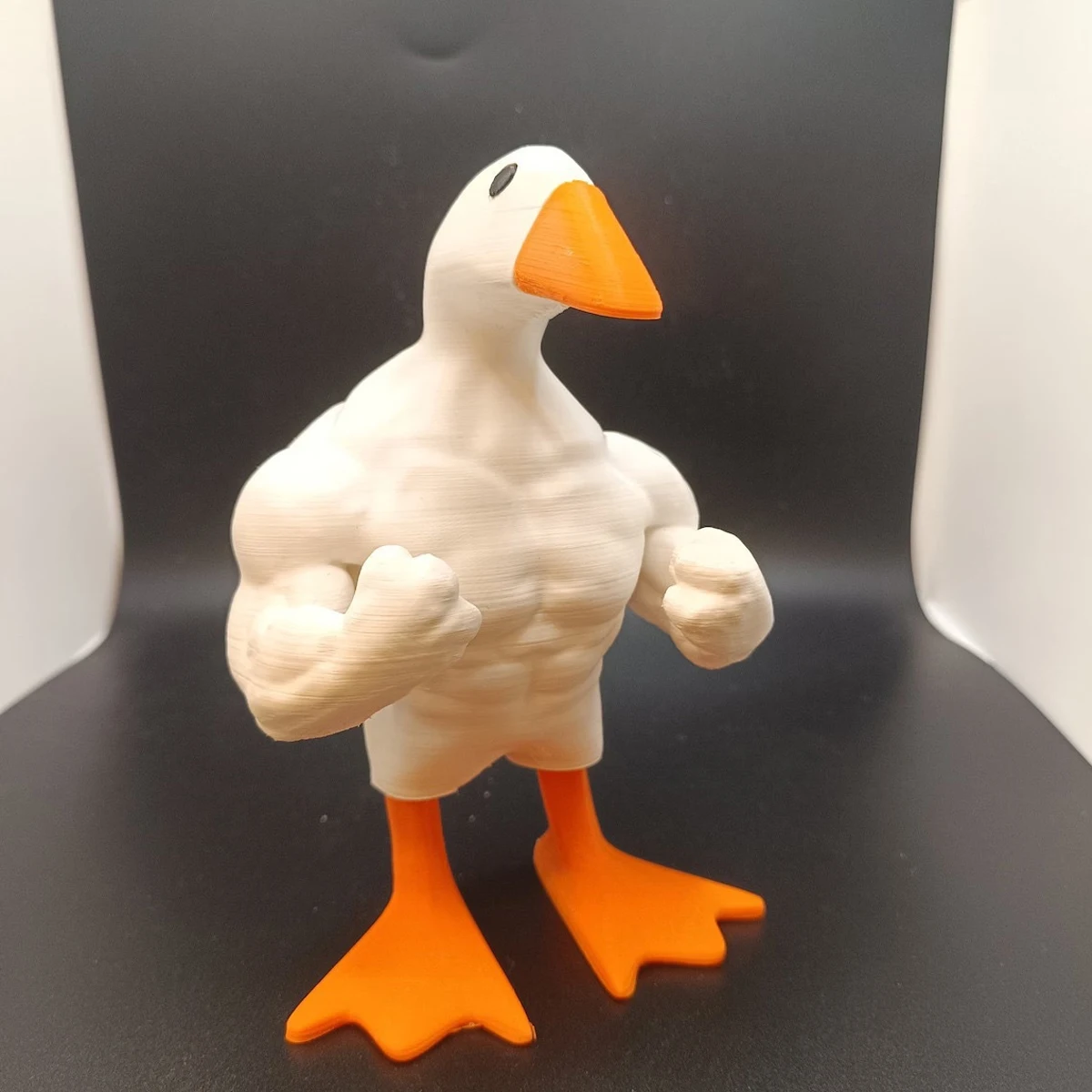 1pc Duck Statue Ornament Funny Muscle Duck Statue Decoration Resin Crafts Sculpture Ornament Decoration