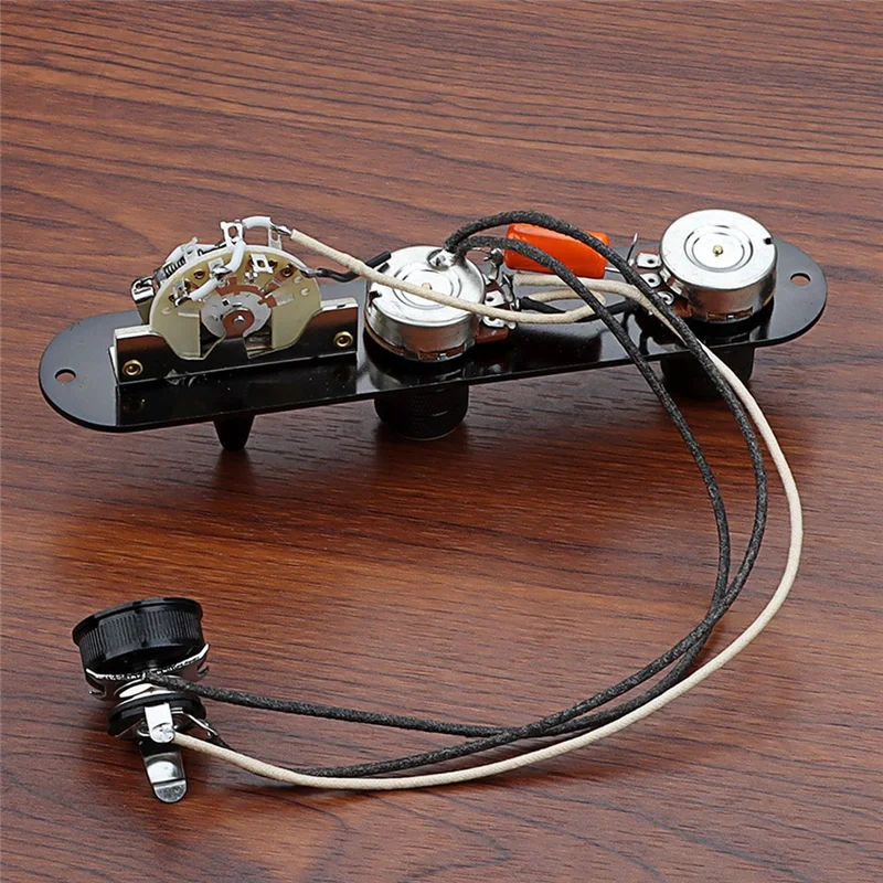 

A84I-Fully Loaded Control Plate Pre-Wired 3-Way Control Plate With Wiring Harness For Telecaster Electric Guitar(Black)