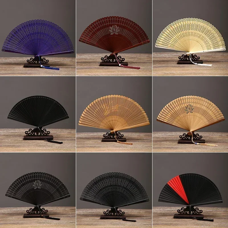 Mini Bamboo Folding Fan Hollow Japanese Ancient Men and Women Handmade Small Dancing Fan