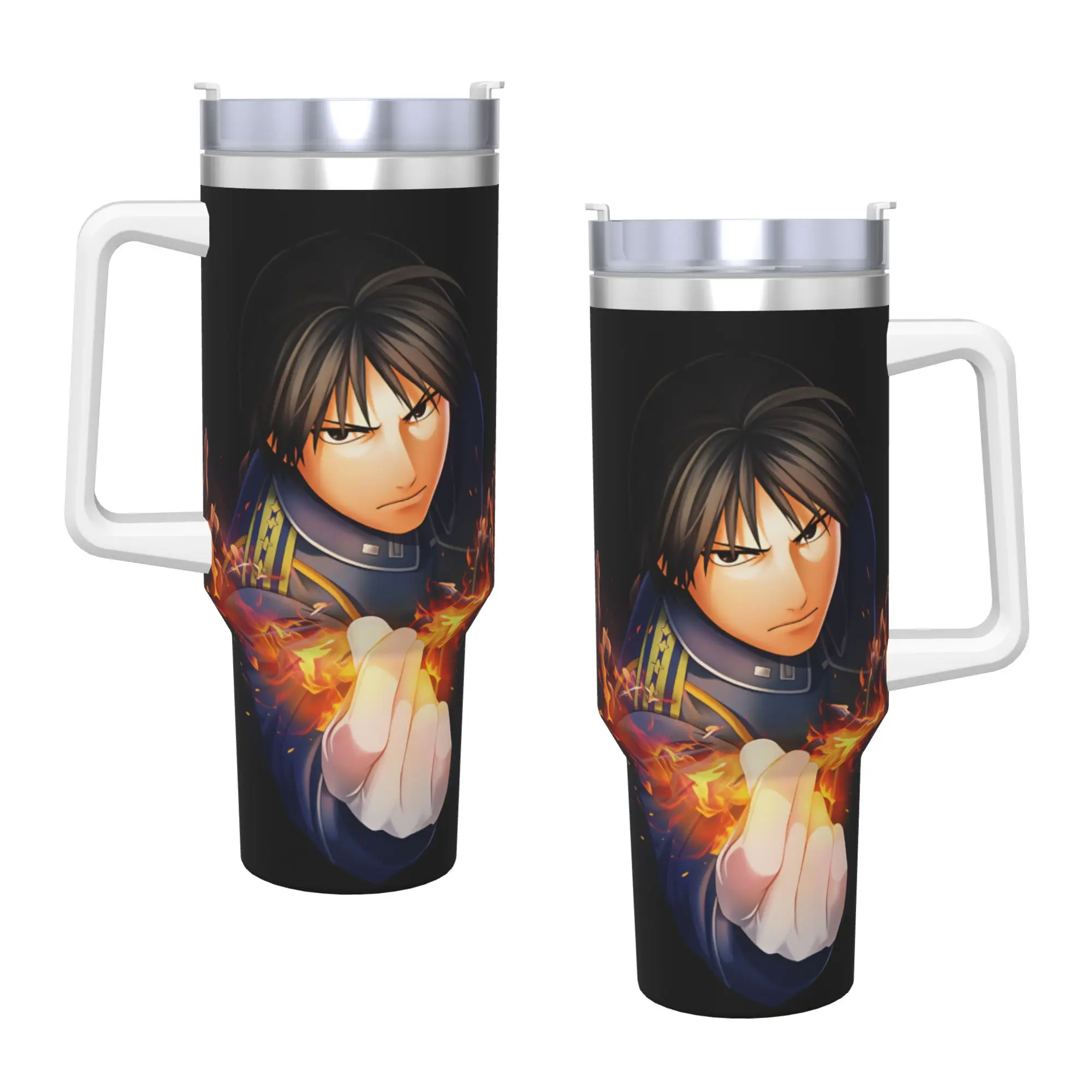 Roy Mustang Stainless Steel Tumbler Fullmetal Alchemists Travel Mugs Cup Large Thermal Cups Keep Heat Cold Drink Water Bottle