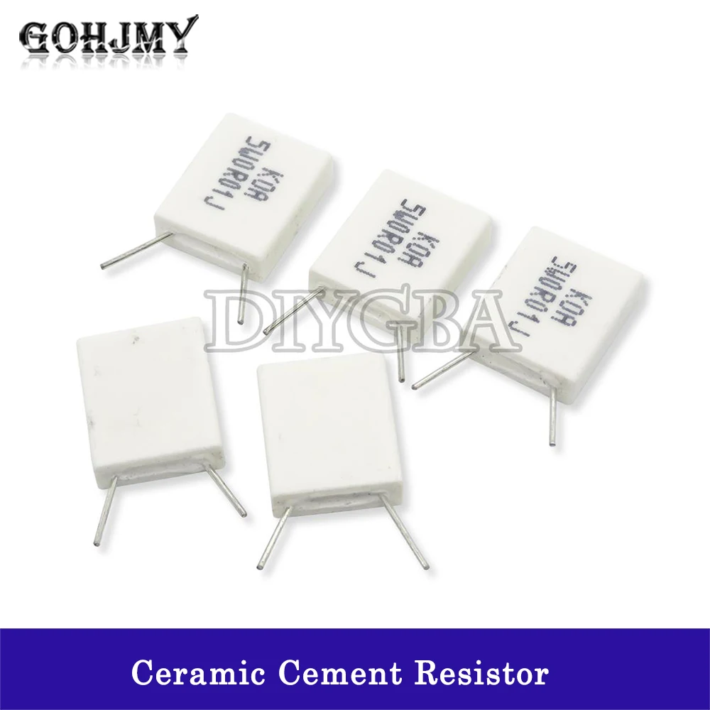 10PCS BPR56 5W Non-inductive Ceramic Cement Resistor 0.1R 0.15R 0.22R 0.25R 0.33R 0.5R 0.001 0.1 0.15 0.22 0.25 0.33 0.5 ohm