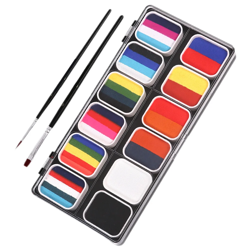 Kit de peinture pour le visage, 1 ensemble, peinture corporelle colorée pour adultes, Palette activée par l'eau, fête d'halloween, Festival de Cosplay, Art de maquillage