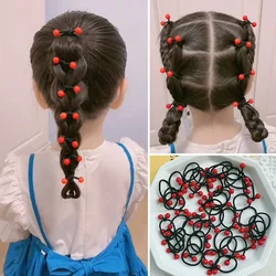 10/20pc Children's Hair Loop Candy Color Hair Rope Scrunchies Girls' High Elasticity Children's Small Red Bean Hair Accessories