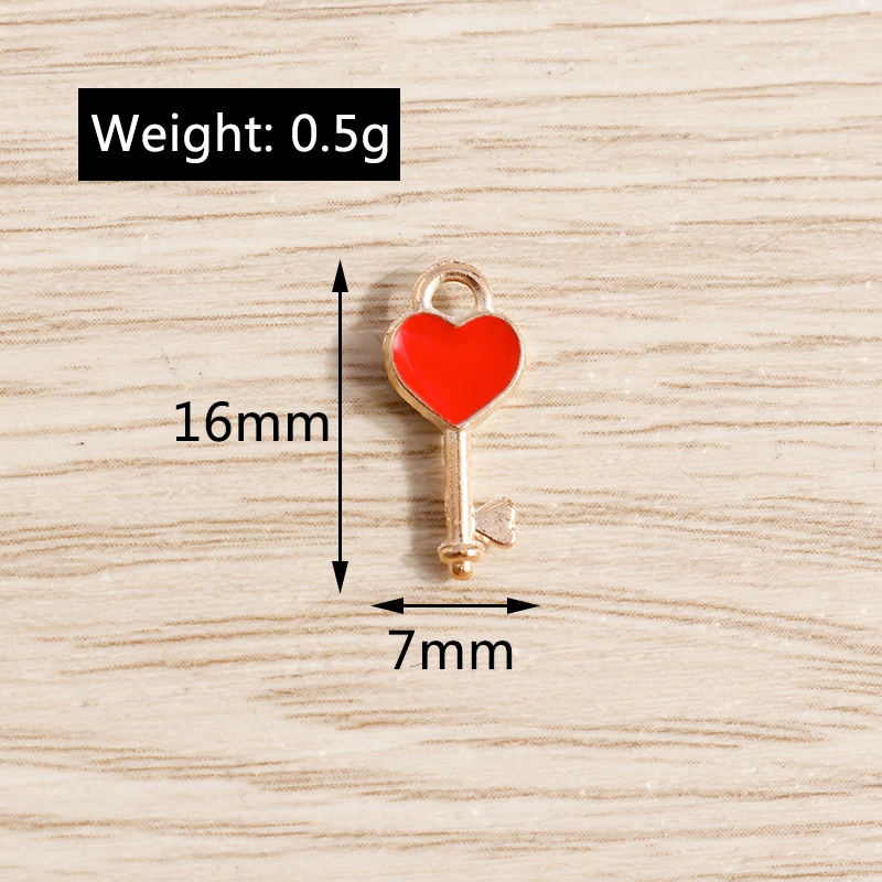 Tusember 10 Stück Neue Legierungs-Romantik-Valentinstags-Charms Rote Liebesherz-Anhänger für DIY-Armband-Schlüsselanhänger-Schmuckherstellung – Detail 22