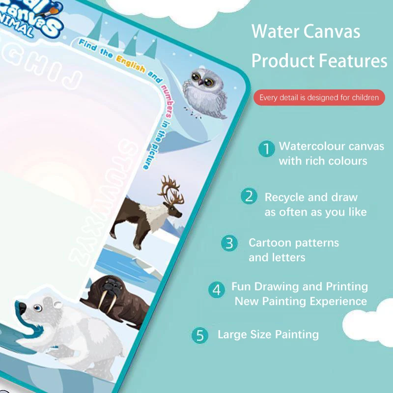 Kids Magic Water Drawing Mat Color Graffiti Toys Reusable Cleanse Watercolor Painting Board Early Educational Children Toys Gift