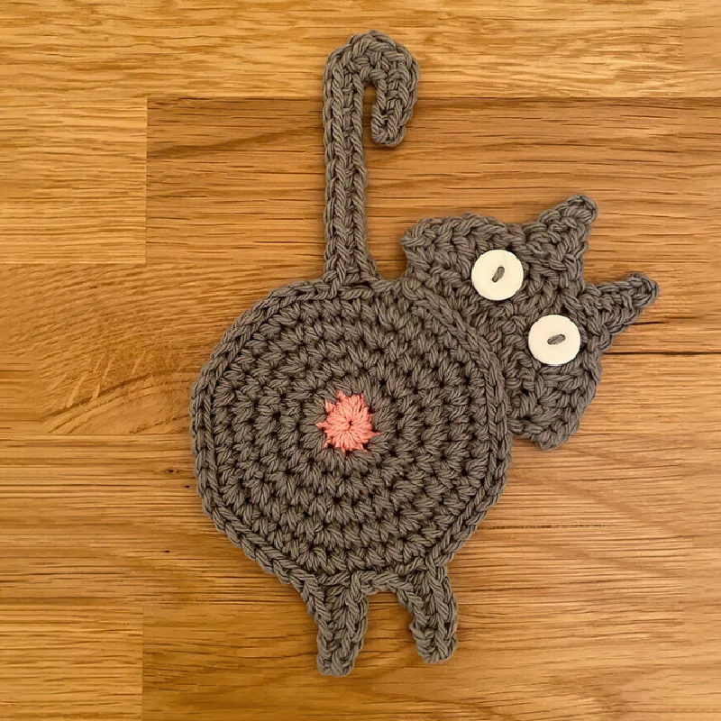 Funny Coaster High Temperature Resistant Easy To Clean Reused Various Styles Wear-resistant Heat Insulation Cloth Cat Butt Coast