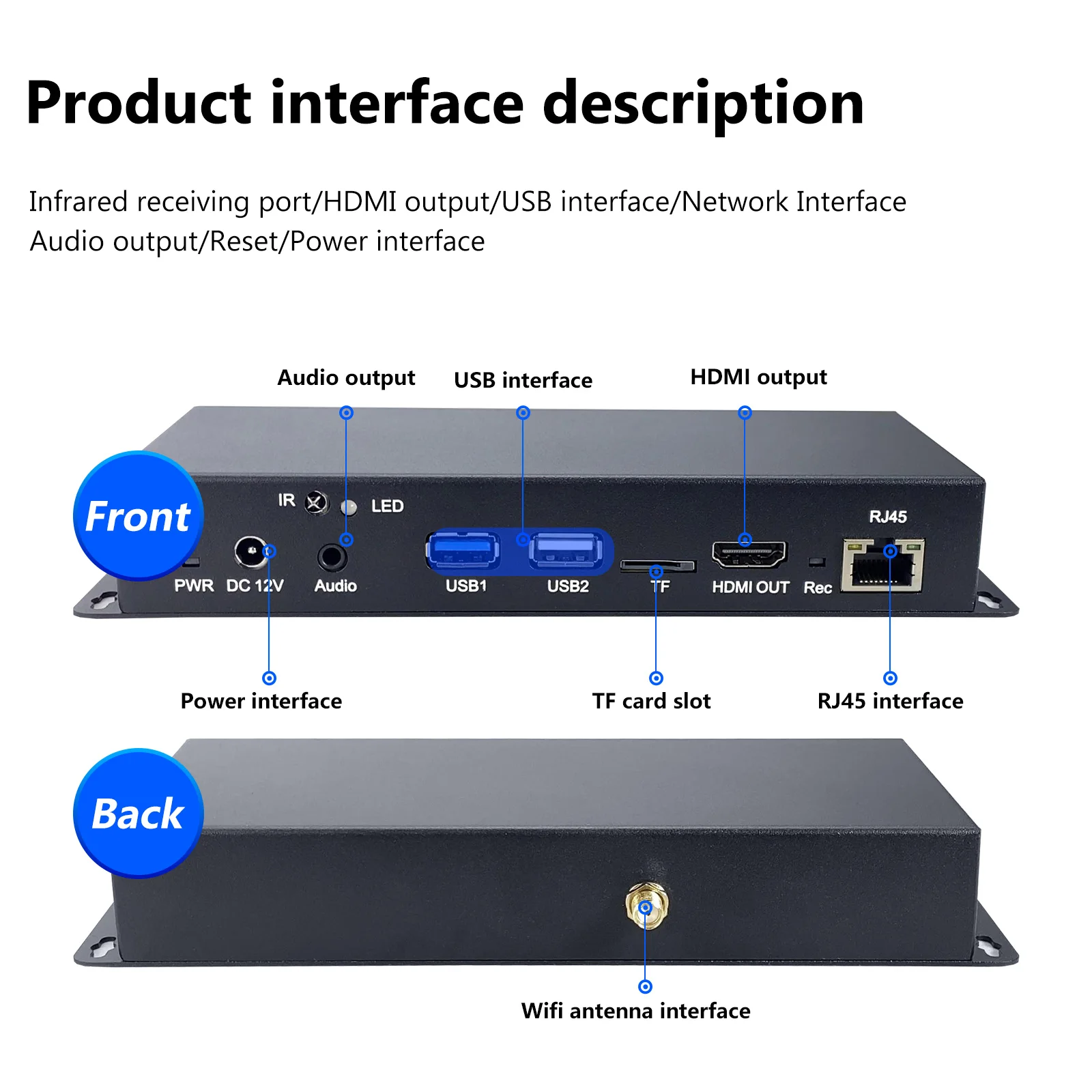 Network Advertising Player Box Multi Machine Connected Screen Playback Super High Resolution Synchronous Information Release