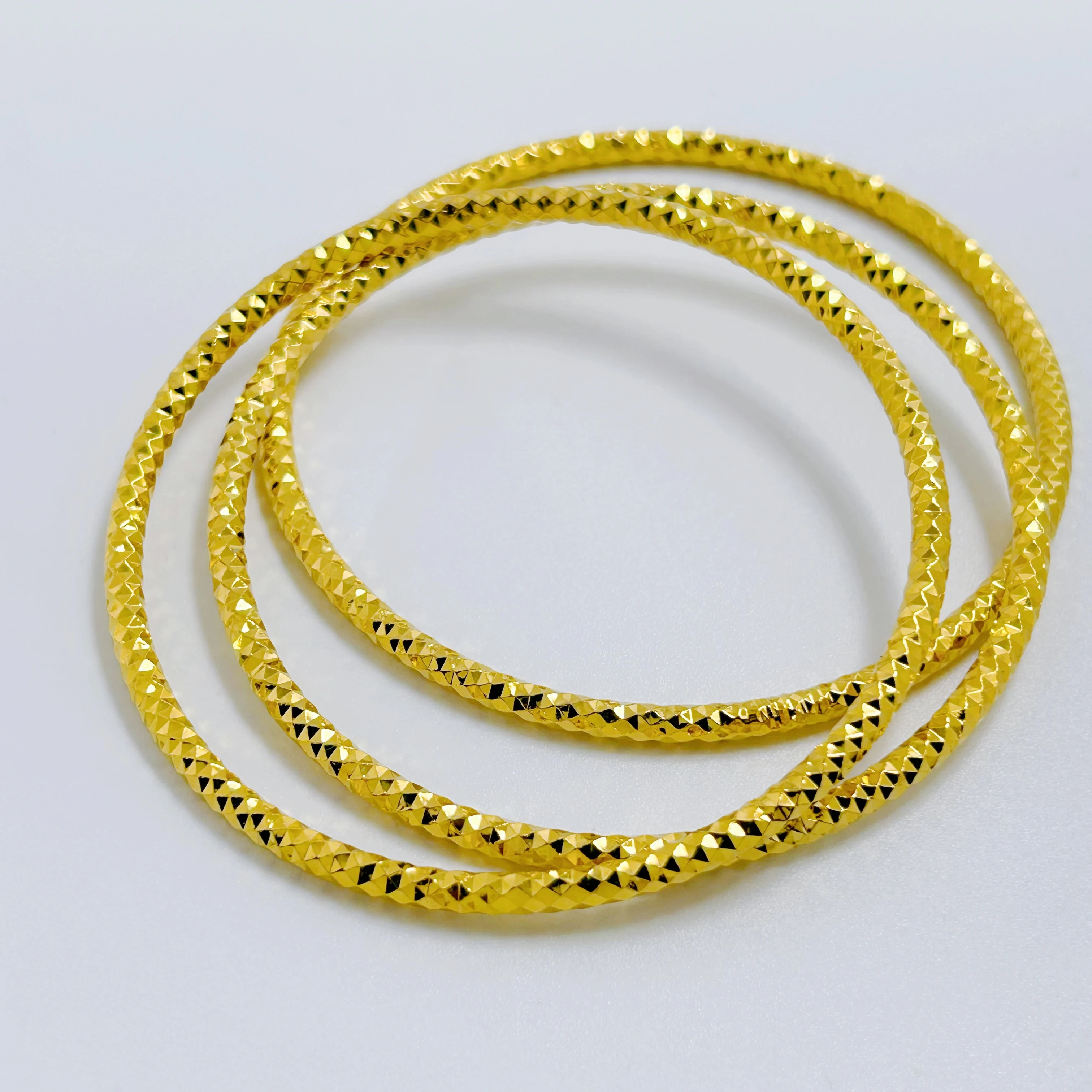 3pcs/Lot 2.5mm Round Circle Cuff Bangles Sets for Women Gold Plated Stainless Steel Charm Bracelet Pulsera Femme Trendy Jewelry