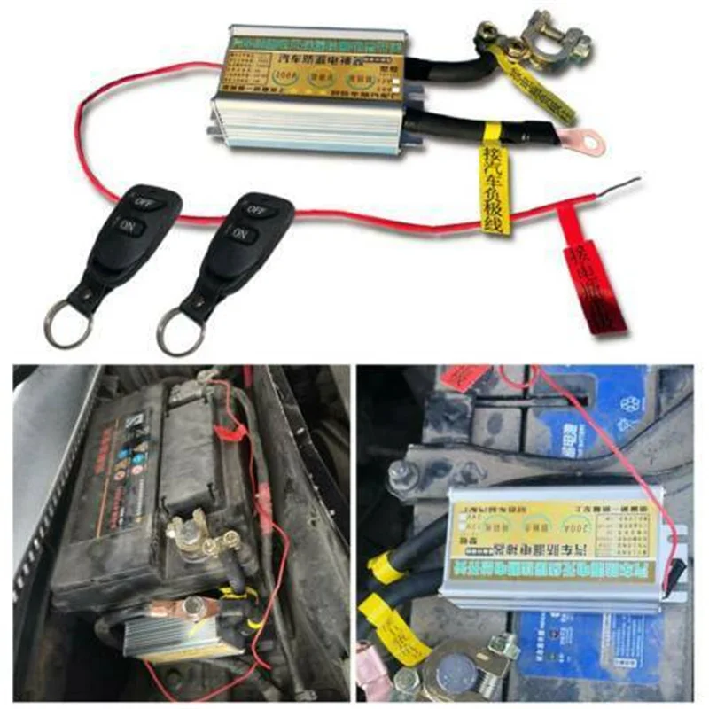 Car Battery Disconnect Cut Off Isolator Wireless Remote 12V 200A Car Battery Isolator Disconnect Cut Off Power Kill Switch