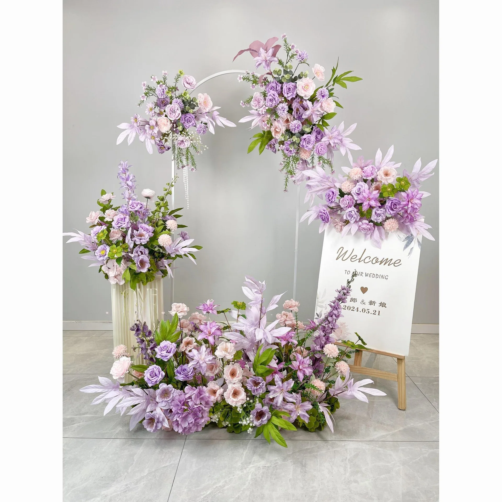 Wedding simulation pink purple rose red wedding engagement banquet proposal birthday banquet background scene arrangement