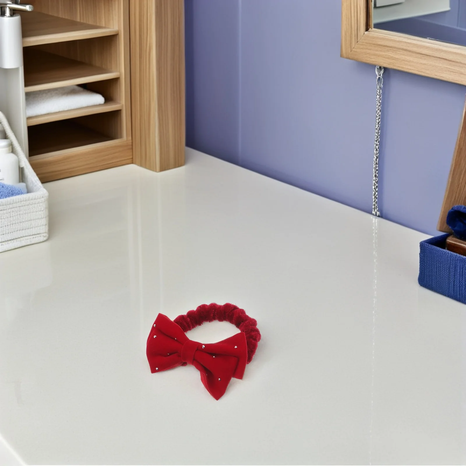 

2Pcs Bowknot Hair Ties Soft Cloth Material Cute Princess Bows for Toddlers New Year Celebration Girls Elastic Ponytail