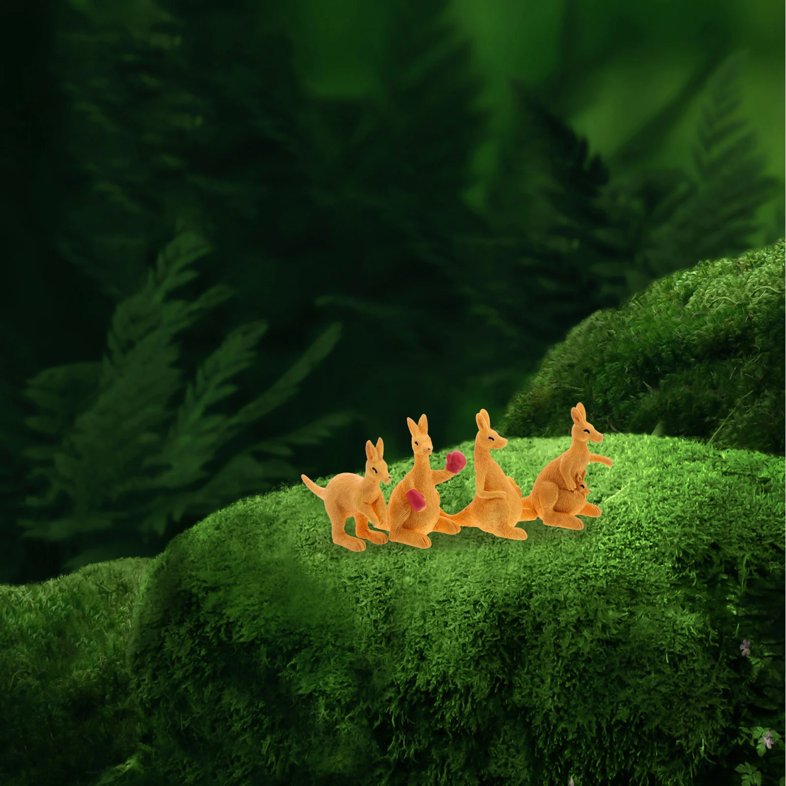 

8pcs Resin Animal Figurines Cute Kangaroo Ornaments For Diy Garden Decor Desktop Micro Landscape Bonsai Pot Craft