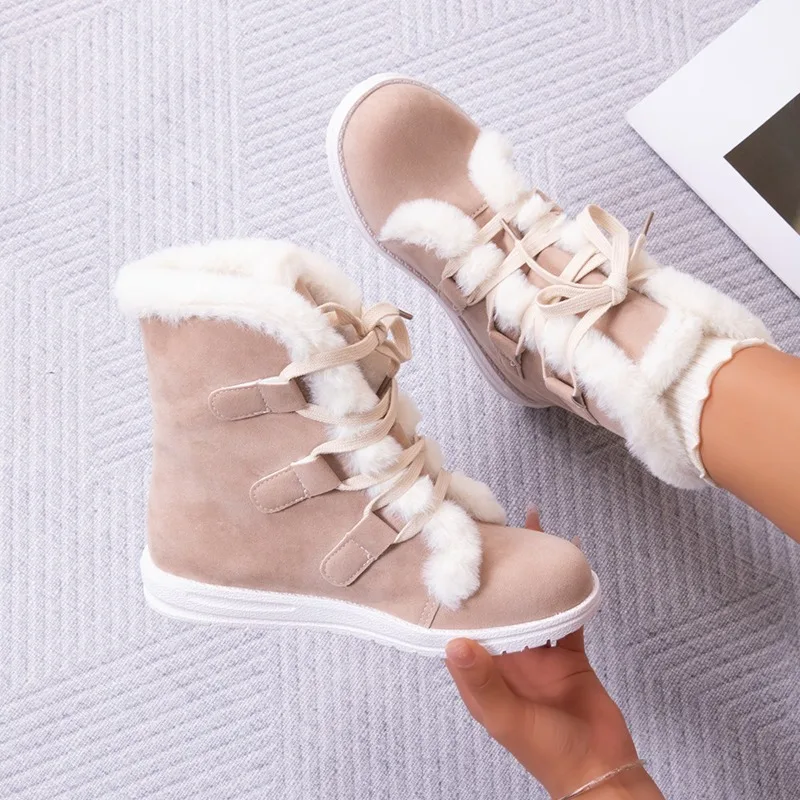 Winter Women's Comfortable Shoes Solid Color Vintage Snow Boots 2026 New Women Keep Warm Fashionable Casual Anti Slip Snow Boot