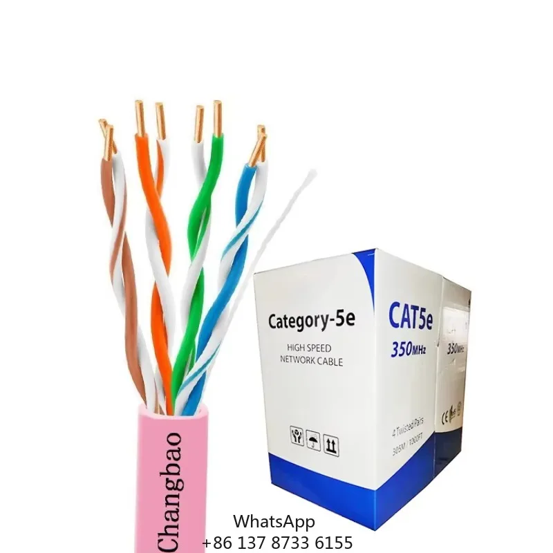 Changbao 305m 4Pair Cat5e Solid UTP Ethernet Cable PVC LSZH Jacket Network LAN Cable 305m Cat5e Solid UTP LAN Cable 4Pair