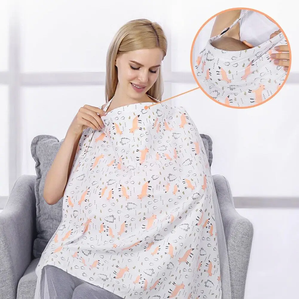 

Breastfeeding Privacy Apron Cartoon Patterns Adjustable Nursing Cloth Breathable Baby Feeding Nursing Cover Cotton for Maternity