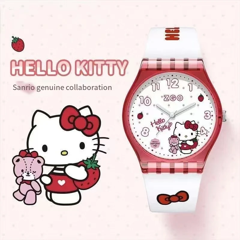 

Sanrio новые милые электронные часы Hello Kitty для девочек, светящиеся водонепроницаемые студенческие дети, изысканный подарок на день рождения с высоким внешним видом