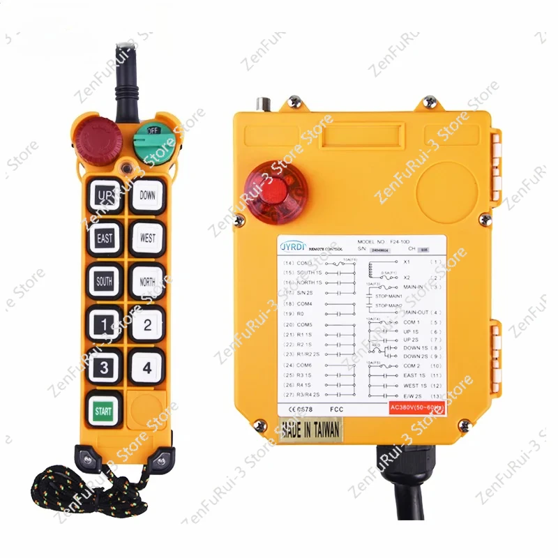 F24-10D 10 buttons double speed Industrial Wireless Radio Crane Remote Control switches Hoist overhead bridge Crane Lift control
