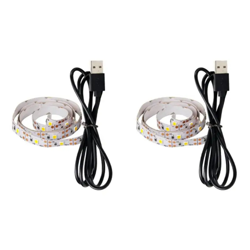 A7THK-2X Indoor Led Strip 5V USB Lamp 2835 Tiras Led Light Strip Backlight TV Bedroom Lighting 0.5M Cold White