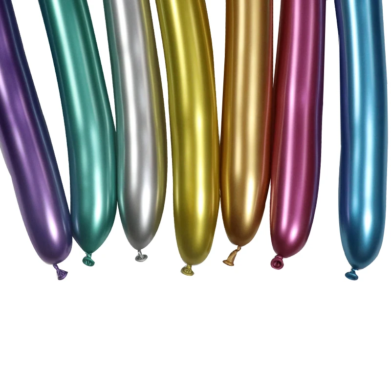 10/20/30pcs Long Glossy Metal Twist Latex Balloons Magic Thick Strip Metal Color Inflatable Air Globos Birthday Party Decoration