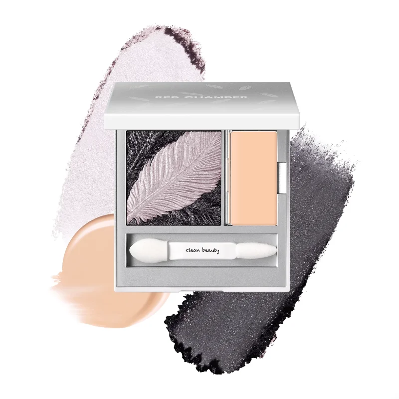 Paleta de Sombras de Ojos Satinadas RED CHAMBER, Base en Crema y Brillo Superior, Prebase Suave y Fácil de Difuminar para Ojos y Dúo de Rubor