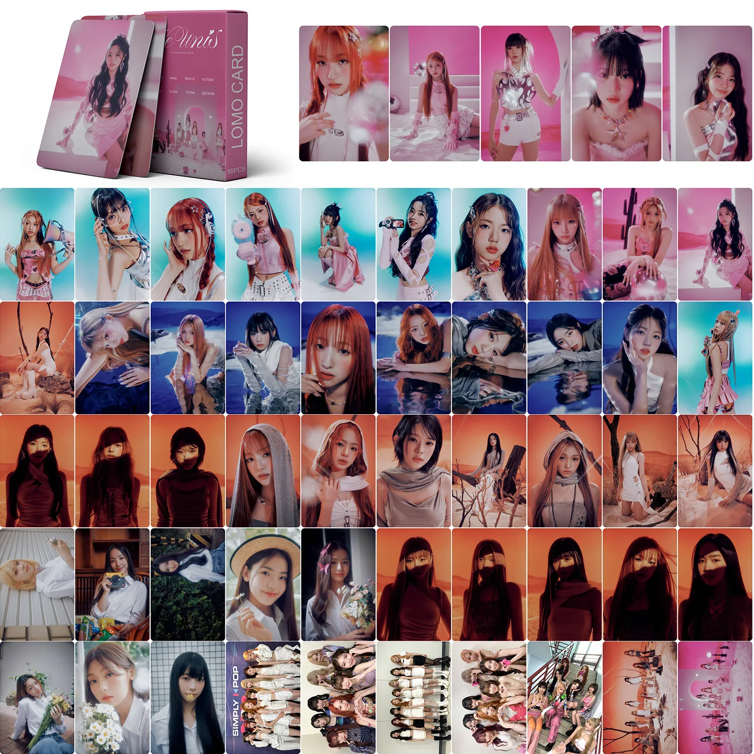 

Kpop UNIS Boxed Card 55pcs/Set The 1st Mini Album WE UNIS Photocards Korean Style LOMO Cards LinShuYuan Fans Collection Gift