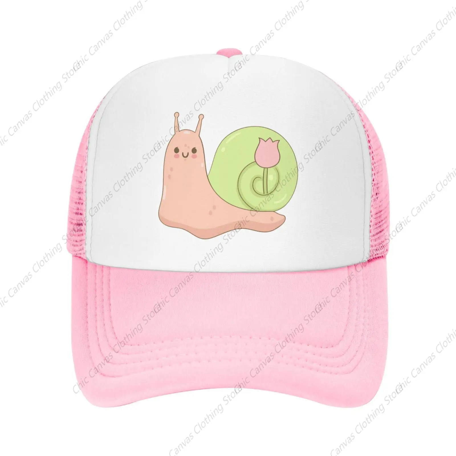 Mesh Dad Hat Adjustable Washed Cute Snail Tulip Baseball Dad Cap Funny Distressed Ball Trucker Cap for Women Men Unisex