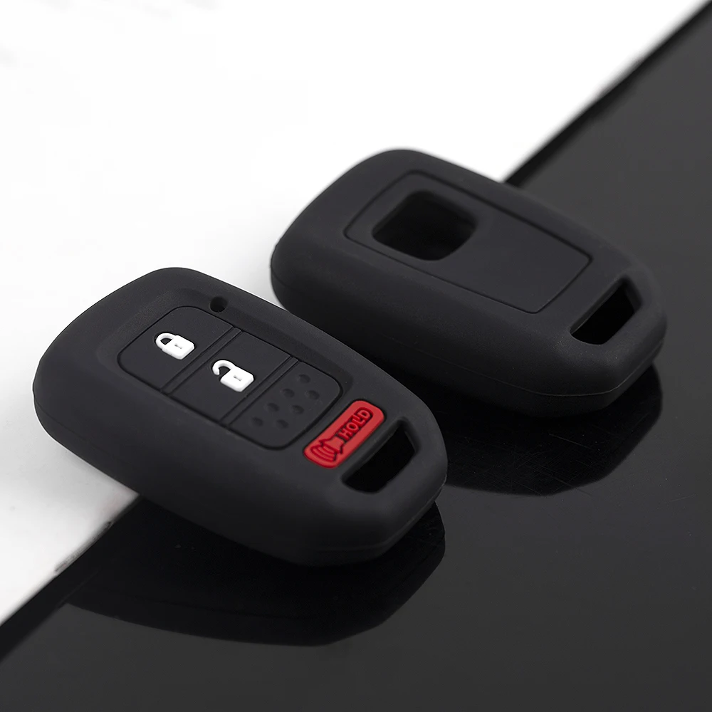 Funda de silicona para llave de coche con 3 botones, para Honda Accord Civic CR-V Pilot HR-V Odyssey Fit
