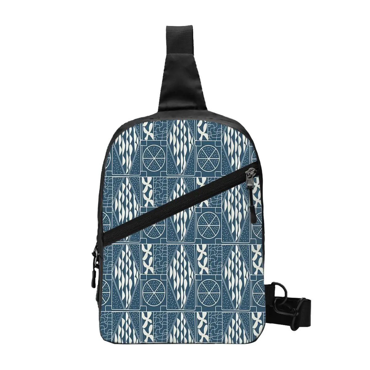 Oosters tapijt Art Culture Ndop Kameroen (3) Borsttas Heren Sling Crossbody Rugzak Borsttas Reizen Wandelen Dagrugzak Schoudertas