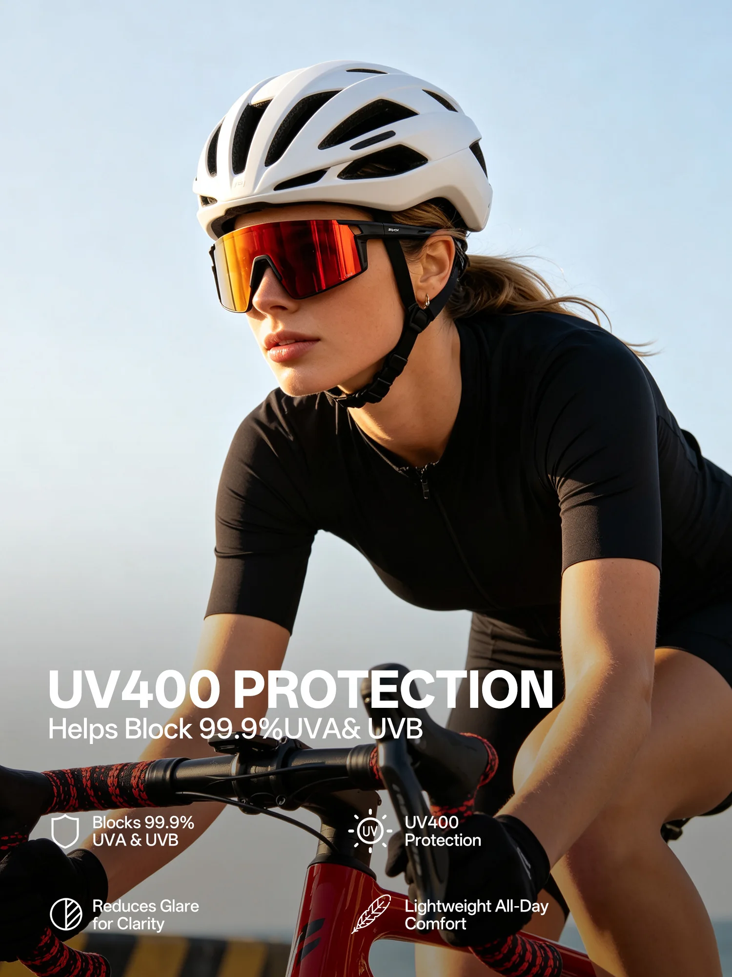 SCVCN Outdoor Windproof Sunglasses Professional Cycling Glasses  Goggles MTB Road BikeSports Cycling Sunglasses Men Women UV400