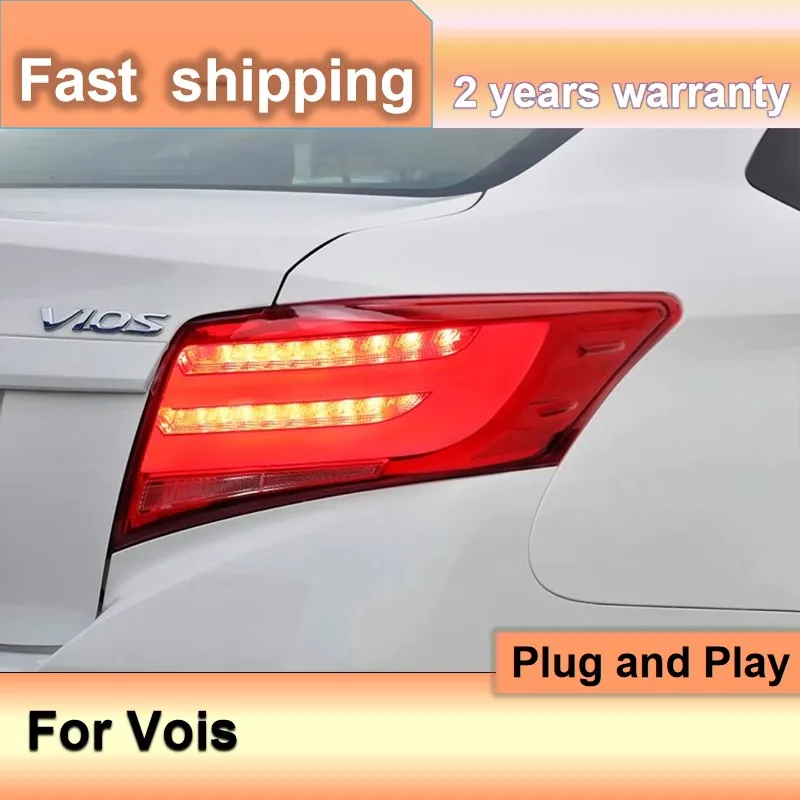 Car Accessories for Toyota Vois Rear Tail Light 2014-2016 Yaris Sedan Rear Lights DRL+Brake+Turn Signal+Reversing