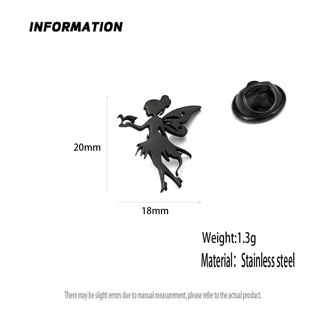 Luxury Stainless Steel Wings Fairy Brooch Elegant Butterfly Ballet Dancer Pins Creative Clothing Accessories Gifts image 6