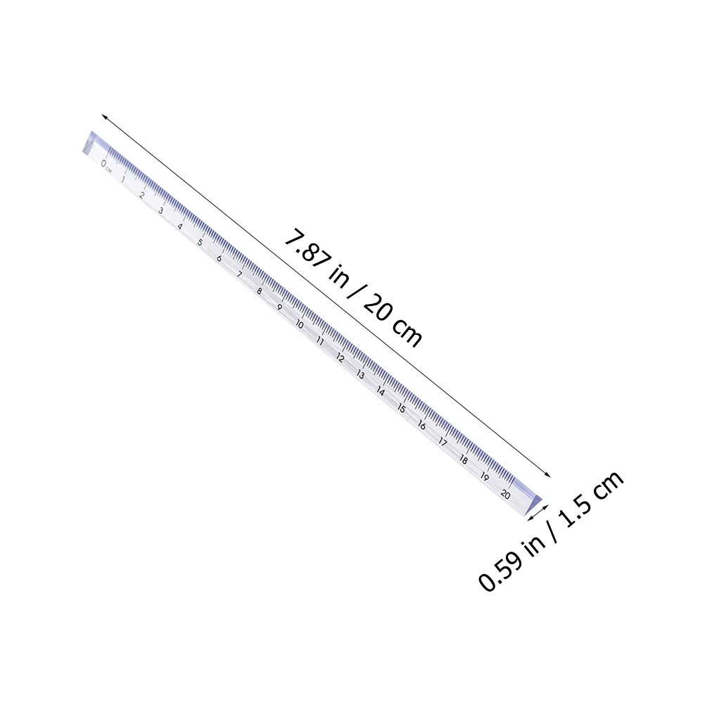 

10Pcs Scale Ruler Clear Plastic Triangular Transparent Measuring Ruler for Students Drawing Architects Measuring Tool