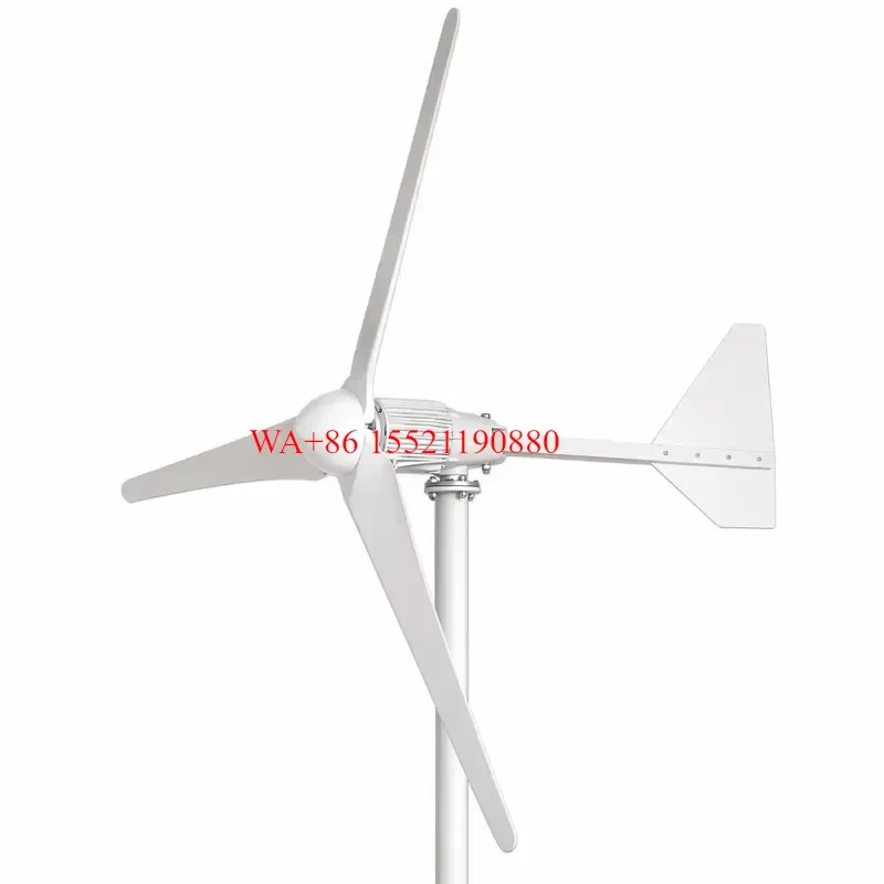 WMWMNU 3KW Wind Turbine Generator GWS-3000W 4.1m Rotor PMSG 48V 220V 2m/s Start for Home Cabin Off-Grid Living IP54