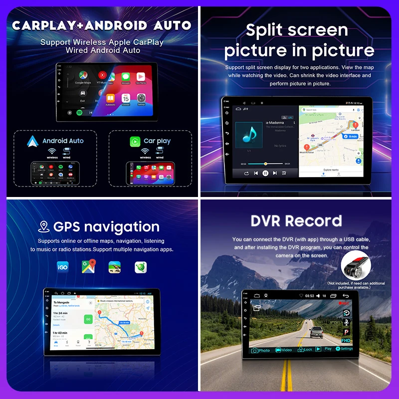 QSZN لتويوتا فورتشنر 1 AN50 AN60 هايلكس ريفو فيجو 2005-2014 راديو السيارة أندرويد 13 مشغل فيديو الوسائط المتعددة CarPlay Auto 4G GPS