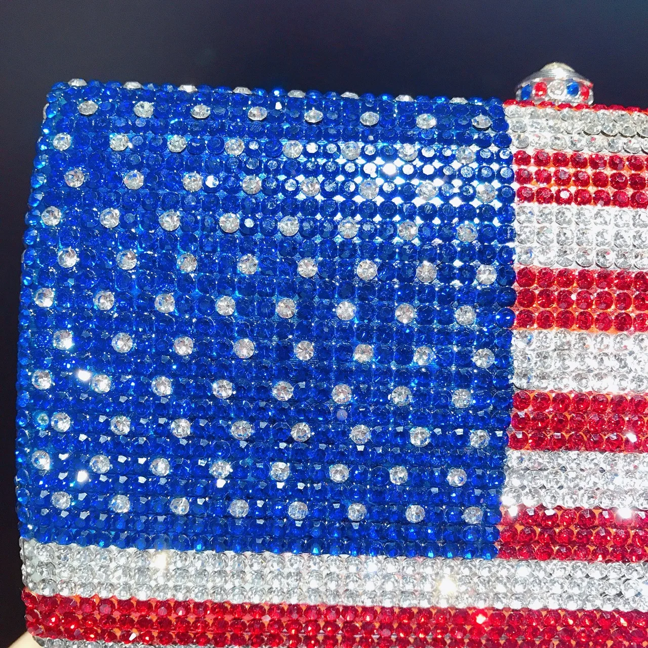 American Flag Women Rhinestone Evening Bags Crystal Designer Clutch Purse Diamond Clutches for Lady Luxury Party Banquet Bags