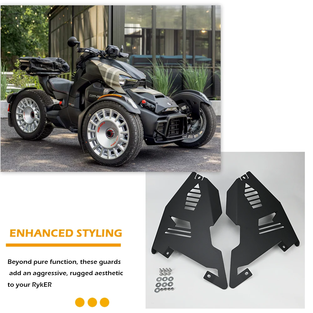 

For Can-Am Ryker Motorcycles All Models 600 900 Sport Ryker Rally Edition Motorcycle Aluminum Front Splash Guard Protectors