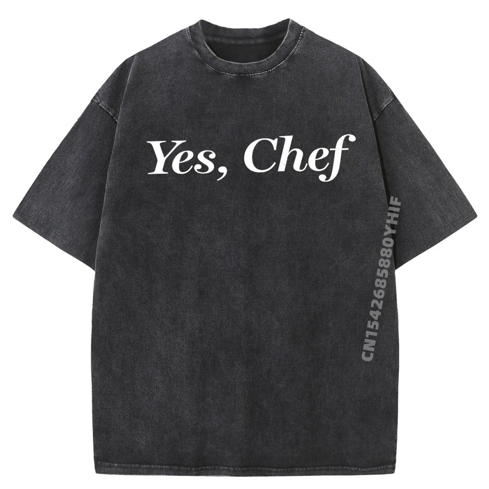 

Роскошная футболка Yes Chef, мужская футболка с принтом, винтажная потертая футболка, мужская хлопковая повседневная уличная одежда, летняя дышащая футболка
