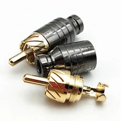 2Pair/4pcs Luxury Soldering RCA Plug Jack Connector Speaker Audio Output/Input Adapter Plug Gold plated Earphone connector jack