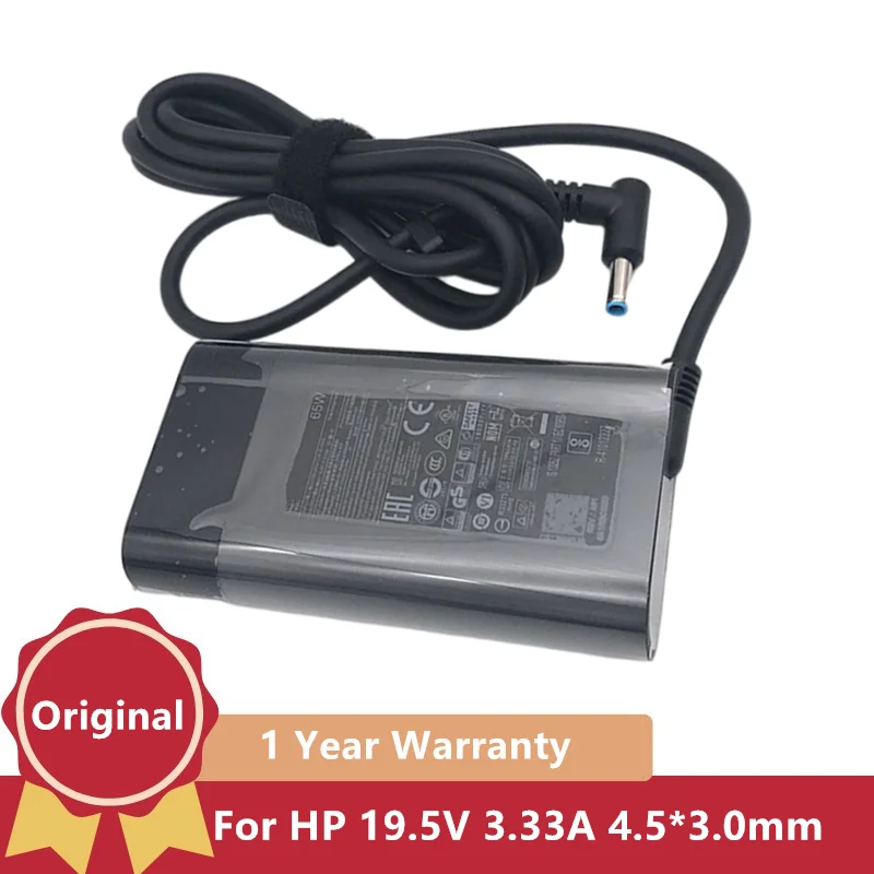 

19V 3.33A 4.5*3.0mm 65W Laptop Charger AC Adapter for HP Pavilion x360 11 13 15 EliteBook Folio 1040 G1 ProBook G3 G4 G5 G6 G7