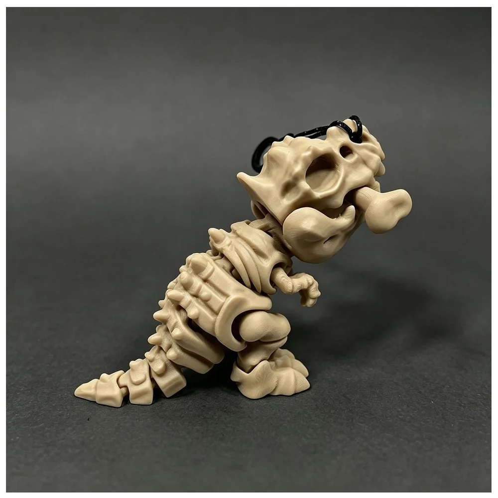 3D Printed Tyrannosaurus Rex Skeleton Model Bag Charm Decor Rotatable Joints Keychain Backpack Accessory Hanging Ornament 2pcs