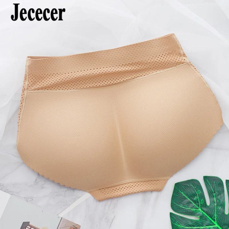 Jececer Body Shapewear Buttocks Lifter Woman Mesh Breathable Panties Hip Pads Sexy Ladies Seamless Underwear