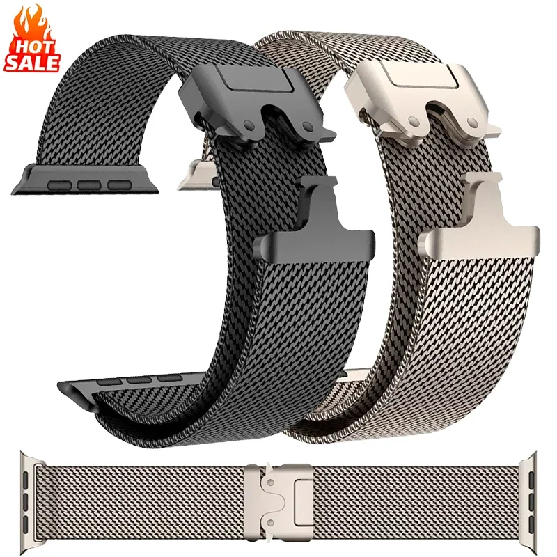 Milanaise-Armband für Apple Watch Band Ultra 49 mm 46 mm 42 mm 44 mm 45 mm 41 mm 40 mm Solo-Loop-Armband Iwatch Serie 10 9 8 7 6 SE 5 4