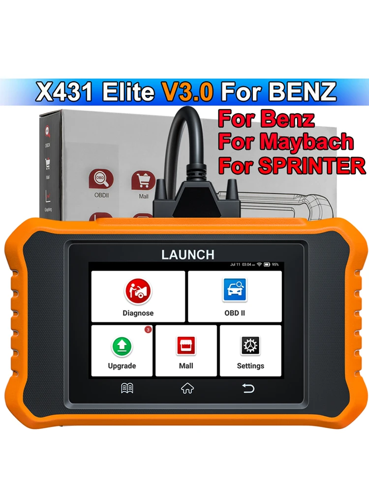 Für Benz, für Maybach, für Sprinter: LAUNCH X431 Creader Elite V3.0 Bidirektionaler Scanner für alle Systeme, CAN FD Auto-Diagnosewerkzeuge