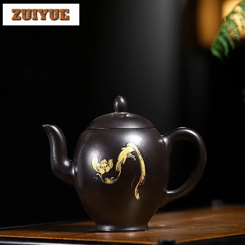 160ml Yixing Purple Clay Teapots Handmade Beauty Shoulder Pot Raw Ore Dahongpao Reducing Roasting Mud Tea Maker Kettle Zisha Tea