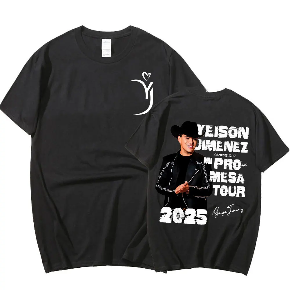 Yeison Jimenez Mi Promesa Tour 2025 Merch camisetas para hombres Vintage manga corta cuello redondo Camiseta Harajuku camiseta suelta ropa de calle