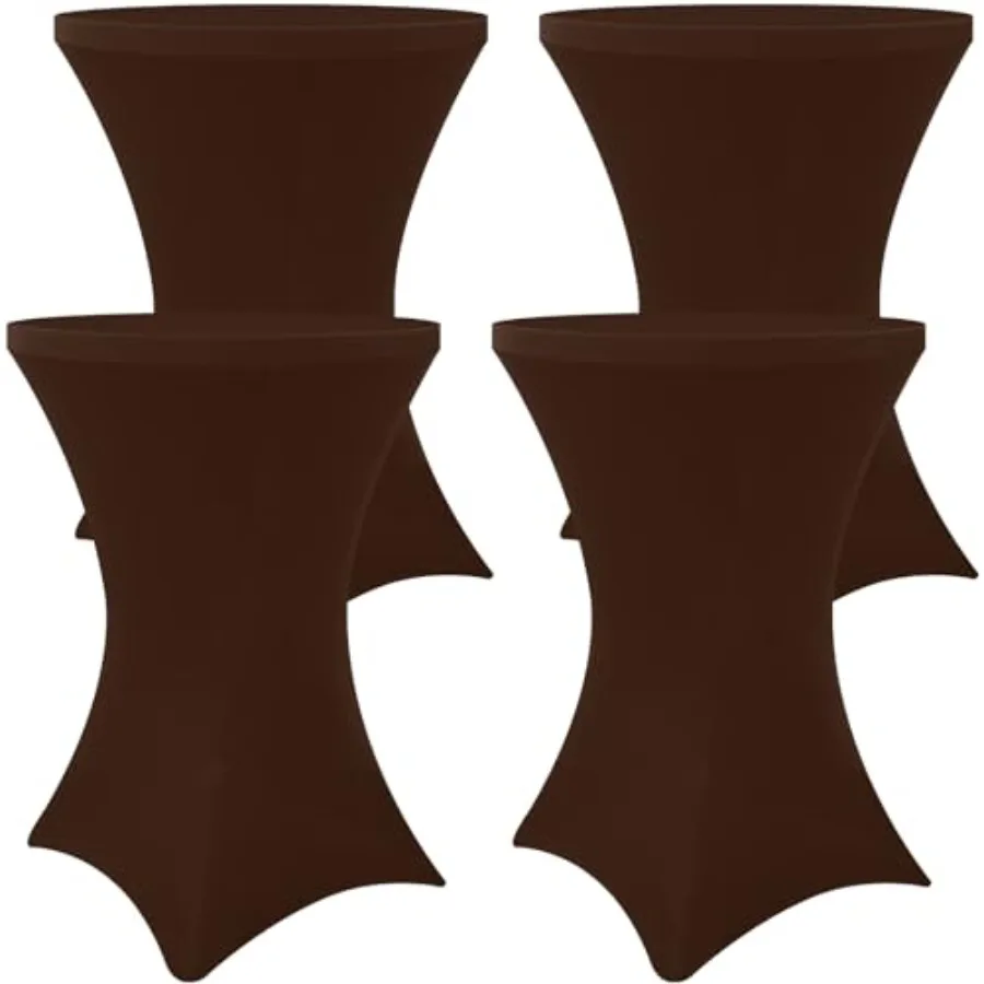 

Spandex Cocktail Table Covers 4 Pack, Elastic Fitted Stretch Table Cloth, Round High Top Tablecloths for Bar, Party, Pub, Weddi