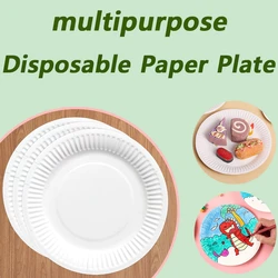 Multipurpose Disposable Paper Plate Set Dinnerware Decoration Party Food Paper Plate DIY Handmade Graffiti Materials 50/100pcs